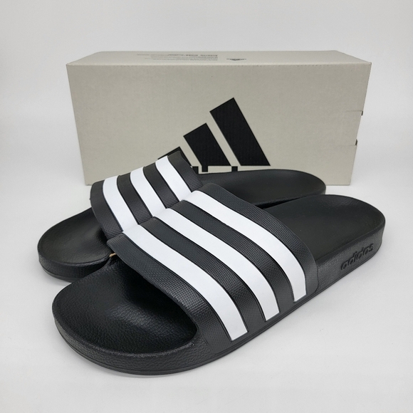 New Adidas Adilette Aqua Stripe Slides Men's Size 11 - Picture 1 of 7